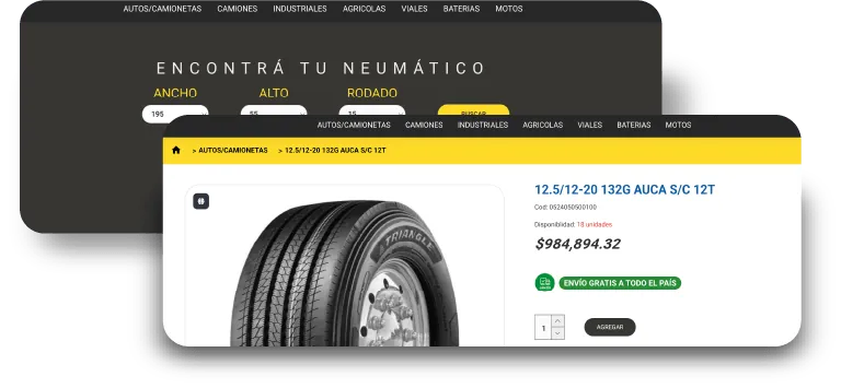 Plataforma de Neumáticos Verona en escritorio